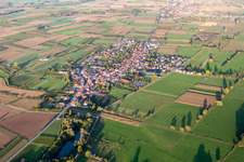 Vue aérienne de Champs agricoles et surfaces utilisables à Schweighofen dans le département Rhénanie-Palatinat, Allemagne