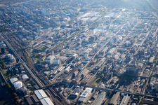 Vue aérienne de Quartier BASF in Ludwigshafen am Rhein dans le département Rhénanie-Palatinat, Allemagne