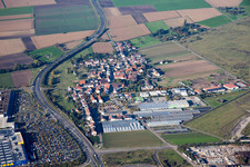 Vue aérienne de Scharhof à le quartier Sandhofen in Mannheim dans le département Bade-Wurtemberg, Allemagne