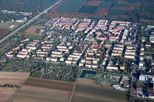 Vue aérienne de Quartier Schönau in Mannheim dans le département Bade-Wurtemberg, Allemagne