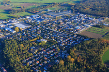 Vue aérienne de Rue Zedern à Lorsch dans le département Hesse, Allemagne
