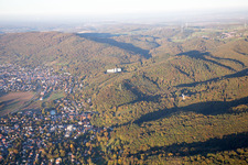 Vue aérienne de Périphéries et zones résidentielles périphériques à le quartier Alsbach in Alsbach-Hähnlein dans le département Hesse, Allemagne