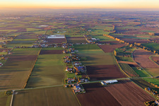 Vue aérienne de Allmendfeld à Gernsheim dans le département Hesse, Allemagne