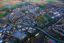 Vue oblique de Gernsheim dans le département Hesse, Allemagne
