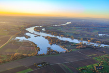 Vue aérienne de Zone de résidence secondaire et marina du MSC Gernsheim au bord du lac Eicher See sur le Hammer Rheinbogen à Eich dans le département Rhénanie-Palatinat, Allemagne