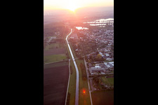 Vue oblique de Biblis dans le département Hesse, Allemagne