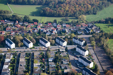 Vue aérienne de Rue du Neckar à Rastatt dans le département Bade-Wurtemberg, Allemagne