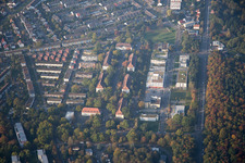 Vue aérienne de Avenue Willy Brandt à le quartier Nordstadt in Karlsruhe dans le département Bade-Wurtemberg, Allemagne