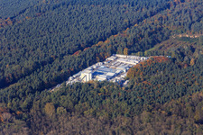 Vue aérienne de Usine de pierre silico-calcaire Schencking GmbH & Co. KG, usine de Bienwald à le quartier Büchelberg in Wörth am Rhein dans le département Rhénanie-Palatinat, Allemagne