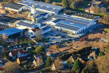 Quartier Lanzet du sud avec Hagebau Kompakt - Gillet Baustoffe GmbH à Herxheim bei Landau dans le département Rhénanie-Palatinat, Allemagne d'en haut
