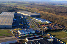 Vue aérienne de Zone industrielle Horst, Alfa Aesar GmbH à le quartier Minderslachen in Kandel dans le département Rhénanie-Palatinat, Allemagne