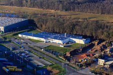 Zone industrielle de Horst, Alfa Aesar GmbH à le quartier Minderslachen in Kandel dans le département Rhénanie-Palatinat, Allemagne vue d'en haut