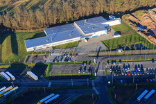 Zone industrielle de Horst, Alfa Aesar GmbH à le quartier Minderslachen in Kandel dans le département Rhénanie-Palatinat, Allemagne vu d'un drone