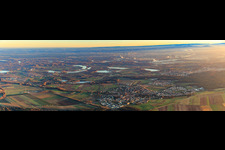 Vue aérienne de Panorama à Rheinzabern dans le département Rhénanie-Palatinat, Allemagne