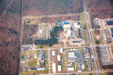 Vue aérienne de Campus Nord du KIK à le quartier Leopoldshafen in Eggenstein-Leopoldshafen dans le département Bade-Wurtemberg, Allemagne