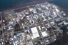Campus Nord du KIK à le quartier Leopoldshafen in Eggenstein-Leopoldshafen dans le département Bade-Wurtemberg, Allemagne d'en haut