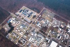 Campus Nord du KIK à le quartier Leopoldshafen in Eggenstein-Leopoldshafen dans le département Bade-Wurtemberg, Allemagne vue d'en haut