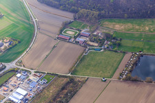 Vue aérienne de Rexhof à Altrip dans le département Rhénanie-Palatinat, Allemagne