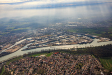 Vue aérienne de Et Rheinauhafen à Altrip dans le département Rhénanie-Palatinat, Allemagne