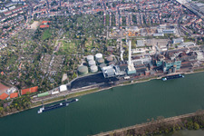 Vue aérienne de Quartier Neckarau in Mannheim dans le département Bade-Wurtemberg, Allemagne