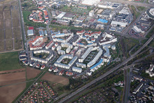 Vue aérienne de Bague Ida Dehmel à le quartier Käfertal in Mannheim dans le département Bade-Wurtemberg, Allemagne