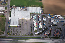 Vue aérienne de Quincaillerie B1 Discount à Bensheim dans le département Hesse, Allemagne