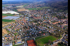 Zwingenberg dans le département Hesse, Allemagne depuis l'avion