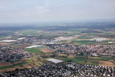 Quartier Jugenheim an der Bergstrasse in Seeheim-Jugenheim dans le département Hesse, Allemagne d'en haut