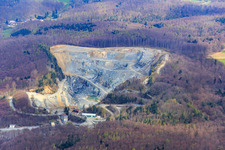 Vue aérienne de Extraction à ciel ouvert de sel de potasse à Mühltal dans le département Hesse, Allemagne