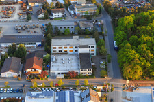 Vue aérienne de Zone industrielle de Sandwiesen avec Laetus à le quartier Sandwiese in Alsbach-Hähnlein dans le département Hesse, Allemagne