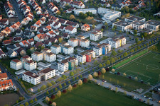 Vue aérienne de Périphéries et zones résidentielles périphériques du quartier d'Auerbach à Bensheim dans le département Hesse, Allemagne
