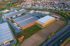 Vue aérienne de Centre de distribution d'Alnatura à Lorsch dans le département Hesse, Allemagne