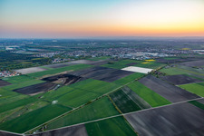Vue aérienne de Du nord-est à Bürstadt dans le département Hesse, Allemagne