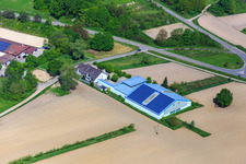 Vue aérienne de Salle de réunion sportive de tennis à Hagenbach dans le département Rhénanie-Palatinat, Allemagne