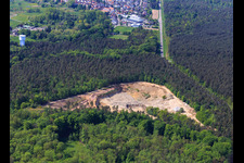 Vue aérienne de Carrière de sable de Kalksandsteinwerke Schencking GmbH & Co. KG, usine de Bienwald à le quartier Büchelberg in Wörth am Rhein dans le département Rhénanie-Palatinat, Allemagne