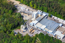 Usine de pierre silico-calcaire Schencking GmbH & Co. KG, usine de Bienwald à le quartier Büchelberg in Wörth am Rhein dans le département Rhénanie-Palatinat, Allemagne vue d'en haut