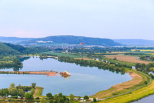 Vue aérienne de Lac Godelheimer à Höxter dans le département Rhénanie du Nord-Westphalie, Allemagne