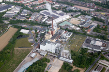 Vue aérienne de Locaux de l'usine Cemex Deutschland AG à le quartier Afferde in Hameln dans le département Basse-Saxe, Allemagne