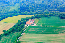 Vue aérienne de Rittergut Sonnenberg KG à Polle dans le département Basse-Saxe, Allemagne