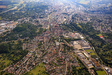 Vue aérienne de Rue Arlinger à le quartier Brötzingen in Pforzheim dans le département Bade-Wurtemberg, Allemagne