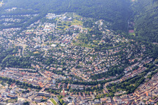 Vue aérienne de Vue du quartier entre Wald et Nagold à le quartier Südoststadt in Pforzheim dans le département Bade-Wurtemberg, Allemagne