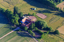 Vue aérienne de Haras d'Erlenbach à le quartier Drusweiler in Oberhausen dans le département Rhénanie-Palatinat, Allemagne