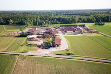 Vue oblique de Niederrœdern dans le département Bas Rhin, France