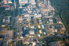 Vue oblique de Campus Nord du KIT à le quartier Leopoldshafen in Eggenstein-Leopoldshafen dans le département Bade-Wurtemberg, Allemagne