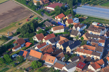 Vue aérienne de Mühlgasse à Zeiskam dans le département Rhénanie-Palatinat, Allemagne