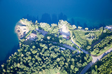 Vue aérienne de Un terrain d'entente à le quartier Leopoldshafen in Eggenstein-Leopoldshafen dans le département Bade-Wurtemberg, Allemagne