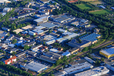 Vue aérienne de Zone industrielle Gablonzer Straße avec EBI Computer Solutions - Michael Ebinger à le quartier Mühlburg in Karlsruhe dans le département Bade-Wurtemberg, Allemagne