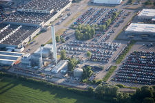Vue aérienne de Daimler à le quartier Maximiliansau in Wörth am Rhein dans le département Rhénanie-Palatinat, Allemagne
