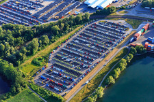 Vue oblique de Daimler à le quartier Maximiliansau in Wörth am Rhein dans le département Rhénanie-Palatinat, Allemagne
