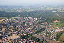 Vue oblique de Haguenau à le quartier Schloessel Chateau Fiat in Hagenau dans le département Bas Rhin, France